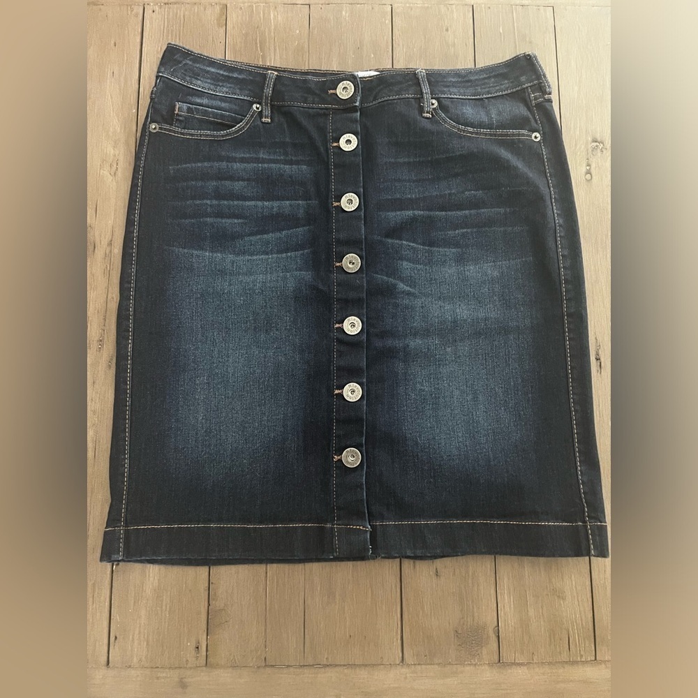 Ricki’s Denim Mid Length Button Down Skirt